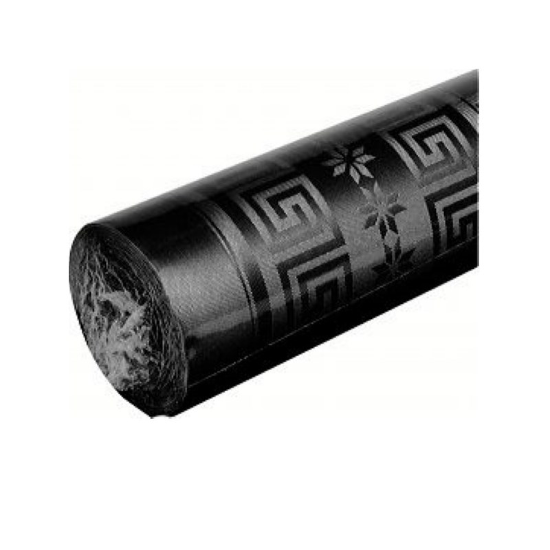 Tischrolle Damast schwarz 1.20 x 50 m